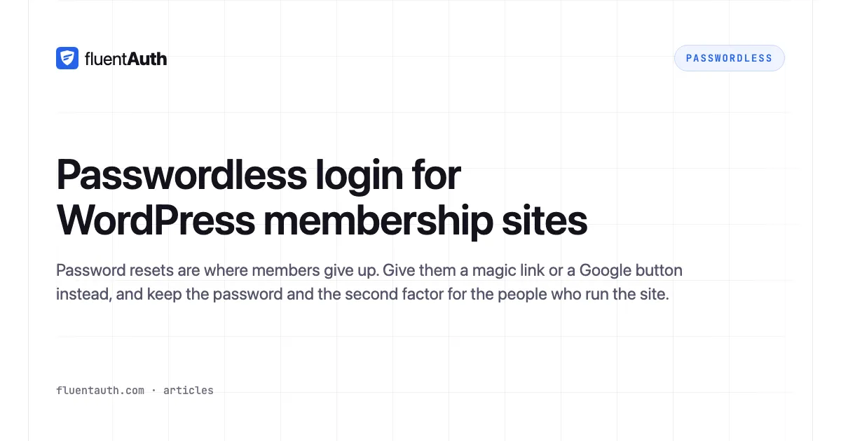 Cover illustration for Passwordless login for WordPress membership sites