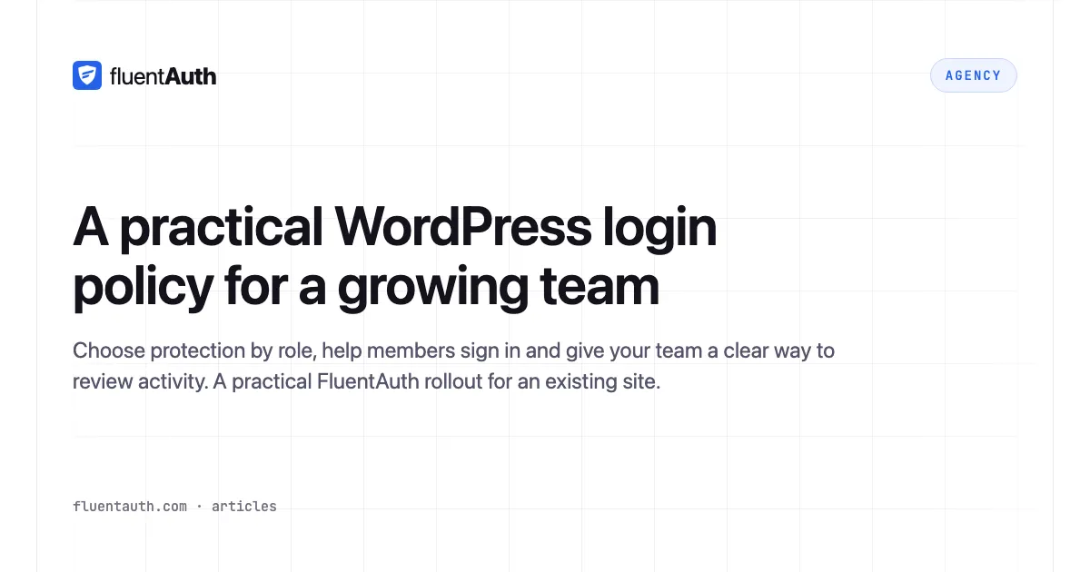 Cover illustration for A practical WordPress login policy for a growing team